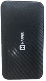 Фото 1/2 Harper Аккумулятор внешний портативный PB-10011 black (10 000mAh; Тип батареи Li-Pol; Выход 5V/2,1A; LED индикатор)