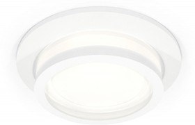 Фото 1/2 Ambrella Комплект встраиваемого светильника с акрилом XC6512060 SWH/FR белый песок/белый матовый MR16 GU5.3 (C6512, N6220)