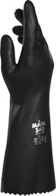 Фото 1/3 340 10, ULTRANEO 340 Black Latex Chemical Resistant Work Gloves, Size 10, Large, Latex, Neoprene Coating