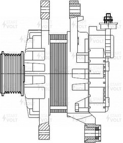 Генератор для а/м Hyundai H-100 Porter 2 (12-) 2.5CRDi 90A STARTVOLT LG 0803