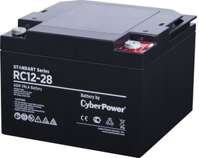 Фото 1/4 RC 12-28, Батарея аккумуляторная для ИБП CyberPower Standart series RС 12-28, Аккумуляторная батарея SS CyberPower RC 12-28 / 12 В 28 Ач