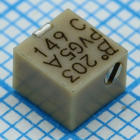 Фото 1/4 PVG5A203C03R00, (20К 0.25W SMD), Резистор непроволочный многооборотный 20кОм +10% 0,25Вт 4.8х8.8х5.3мм