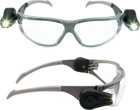 11356-00000, LED Light Vision™ Safety Glasses Anti-Fog Clear / Grey