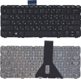 Клавиатура для ноутбука HP Probook 11 EE G1 черная без рамки (горизонтальный Enter)