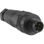 XZCC12MDP40B, Circular Connector, 4 Contacts, Cable Mount, M12 Connector, Plug ...