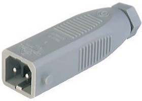 Фото 1/2 6181 STAS 200 V0 grau, ST IP54 Grey Cable Mount 2P + E Industrial Power Plug, Rated At 16A, 230 V
