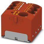 Distribution block, push-in connection, 0.2-6.0 mm², 7 pole, 32 A, 6 kV, red, 3273860
