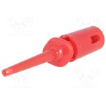 R8-H16F-RED, Clip-on probe; hook type; 0.3A; 60VDC; red; Grip capac: max.1.1mm