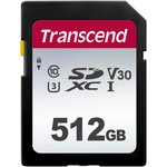 Карта памяти SDXC UHS-I U3 Transcend 512 ГБ, 100 МБ/с, Class 10, TS512GSDC300S ...