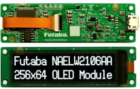 NAELW2106AA, OLED Displays & Accessories 2.1" White 256 x 64 OLED module with micro USB I/F