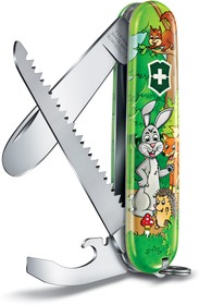 Фото 1/5 Нож перочинный Victorinox My First Victorinox Rabbit Edition (0.2373.E2) 84мм 9функц. зеленый/рисунок карт.коробка