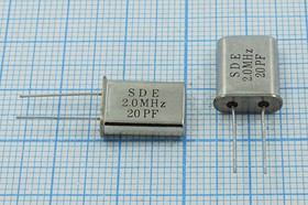 Резонатор кварцевый 2МГц, нагрузка 20пФ; 2000 \HC49U\20\ 30\\49U[SDE]\1Г Rs300 Ом (SDE 20PF