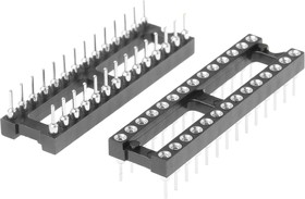 POS-328-S001-95, 2.54mm Pitch Vertical 28 Way, Through Hole Turned Pin Open Frame IC Dip Socket