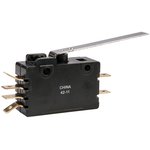 0E19-50H0, MICROSWITCH, HINGE LEVER, DPDT 15A 250V