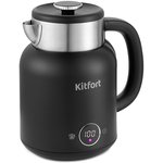 Чайник электрический KitFort КТ-6196-1, 2200Вт, черный и серебристый