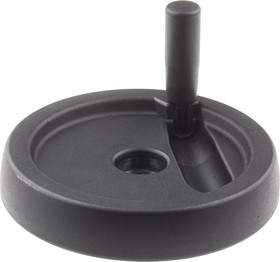 Фото 1/3 Black Thermoplastic Hand Wheel, 150mm diameter