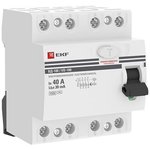 Protective shutdown device RCD VD-100 4P 40A/30mA (electromechanical) EKF PROxima
