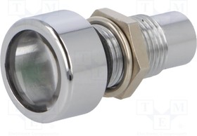 AMLD0822, Индикат.лампа: LED; выпуклый; Отв: ø8,2мм; IP67; латунь