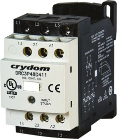 Фото 1/4 DRC3R48D420, DRC Series Solid State Contactor, 32 mA, 1.5 kW, 2NO, 480 V ac