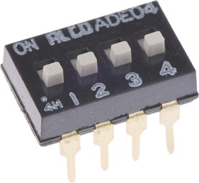 Фото 1/3 ADE0404, DIP Switches / SIP Switches SPST 4POS EXT SLIDE T/H DIP SWITCH