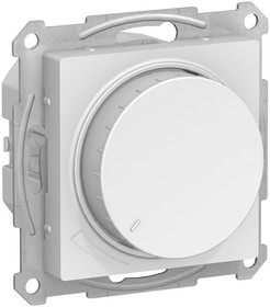 Фото 1/3 Светорегулятор поворотно-нажимной AtlasDesign 400Вт механизм бел. SE ATN000123