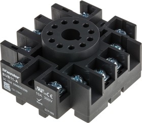 Фото 1/3 11 Pin 300V DIN Rail Relay Socket, for use with RUB Relays