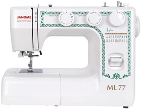 Швейная машина Janome ML 77, 25 операций, петля автомат, вертикальный челнок, нитевдеватель, регулятор длины и ширины строчки, отключение ни