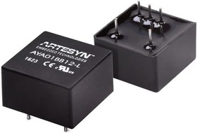 AYA01BB12-L, Isolated DC/DC Converters - Through Hole 3W 9-18Vin +/-12V@0.125A Dual