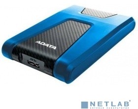 Фото 1/10 A-Data Portable HDD 1Tb HD650 AHD650-1TU31-CBL {USB 3.0, 2.5", Blue} Противоударные Slim