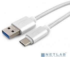 Фото 1/4 Cablexpert Кабель USB 3.0 CC-P-USBC03S-1.8M AM/Type-C, серия Platinum, длина 1.8м, серебро, блистер
