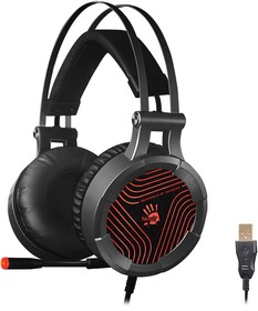 Фото 1/10 Гарнитура игровая A4TECH Bloody G530, для компьютера, мониторные, проводные, черный / серый [g530 (grey) usb]