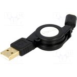 CU0090, Кабель, USB 2.0, сматывающийся, вилка USB A, вилка micro USB B