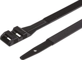01890145010, Cable Tie, External Serration, 550mm x 9 mm, Black PA 12, Pk-100