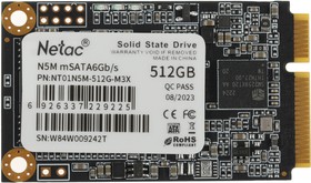 Фото 1/10 Накопитель SSD Netac SATA-III 512GB NT01N5M-512G-M3X N5M mSATA