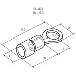 08-0014-10, Наконечник кольцевой изолированный ø 5.3 мм 0.5-1.5 мм² (НКи ...