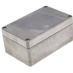 Silver Die Cast Aluminium Enclosure, IP66, Silver Lid, 125 x 80 x 57mm
