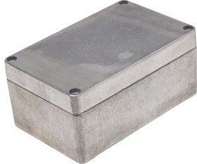 Фото 1/3 Silver Die Cast Aluminium Enclosure, IP66, Silver Lid, 125 x 80 x 57mm