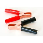 010032, Crocodile Clip, Copper-Plated Steel Contact, 50A, Black, Red