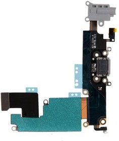 (821-2220-A) шлейф с разъёмом зарядки ,микрофоном, гарнитуры и антенной для Apple для Iphone 6 Plus, черный
