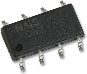 Фото 1/4 AQW214S, МОП-транзисторное реле, DPST-NO (2 Form A), AC / DC, 400 В, 80 мА, SOP-8