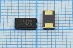 Кварцевый резонатор 27000 кГц, корпус SMD06035C2, нагрузочная емкость 18 пФ, точность настройки 30 ppm, стабильность частоты 30/-10~60C ppm/