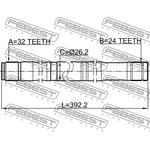 0112-CDT220RH, ПОЛУОСЬ ПРАВАЯ 32X393X24, TOYOTA AVENSIS AT22#,AZT220,CDT220 ...