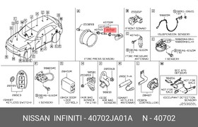 40702JA01A, Прокладка уплотнительная датчика давления воздуха в шинах NISSAN many