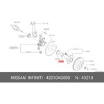 43210AG000, Подшипник ступичный задней ступицы 4WD NISSAN X-TRAIL T30 (2001 )