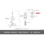 543219U01A, Опора амортизатора переднего левая