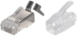PGSCB7.5CLR#20, Modular Plug with 7.5mm Boot, RJ45, CAT6a / CAT6, 8 Positions, 8 Contacts, Shielded, Pack of 20 pieces