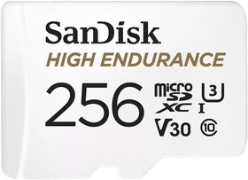 Флеш карта microSD 256GB SanDisk microSDXC Class 10 UHS-I U3 V30 High Endurance Video Monitoring Card | купить в розницу и оптом