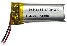 LP501335-PCM, Аккумулятор литий-полимерный (Li-Pol) 150(160)мАч 3.7В, с защитой, PoliCell