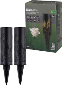 Фото 1/6 SQ0330-0109, Набор светильников "Колосок" на солнечных батареях, сталь, 6х27 cм, в упаковке 2 штуки, TDM Electric