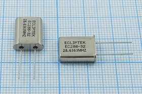 Кварцевый резонатор 28636,3 кГц, корпус HC49U, нагрузочная емкость 32 пФ, марка EU[HC49U], 3 гармоника, (ECLIPTEK)